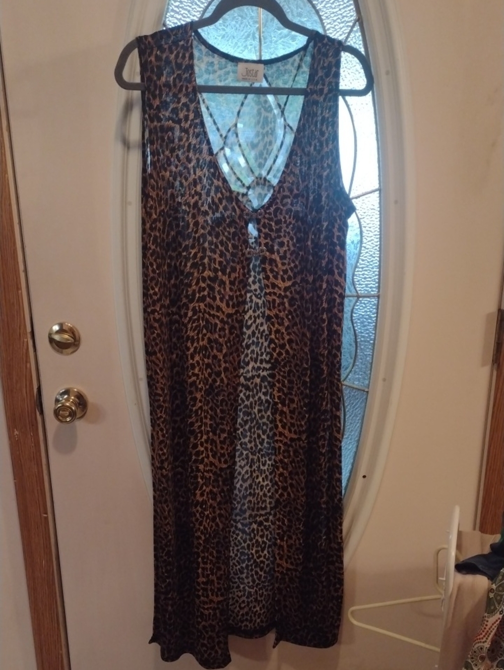 Just USA Leopard Print Long Vest - Brown Animal Print